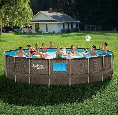 Summer Waves 22 Ft Dark Double Rattan Elite Fr, View more