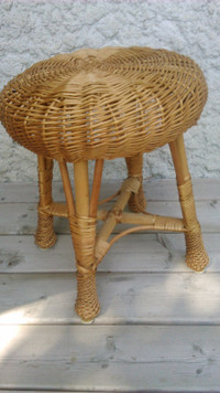 Vintage wicker stool