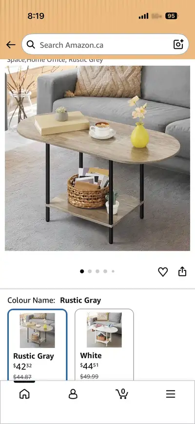 coffee table, 2 tier, rustic gray, View more