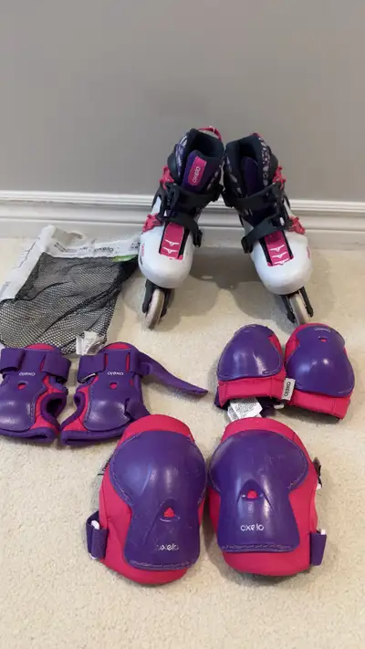 Kid Inline Skates, Roller Skates with Hand, Knee, and Elbow Pads, View more