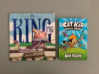 Lot 2 Books Stories For Kids: King Pig & Cat Kid Comic Club