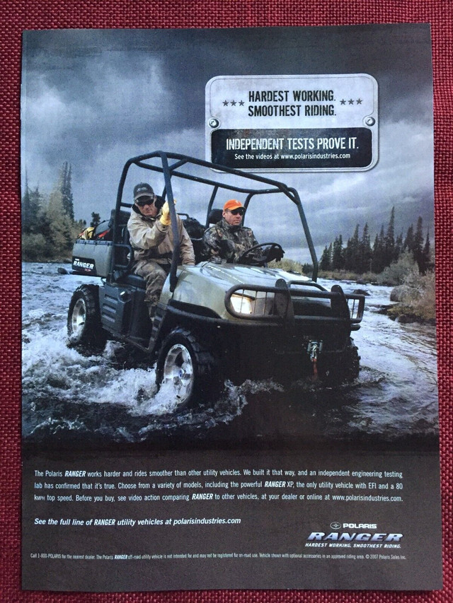 2007 Polaris Ranger Utility Vehicles Original Ad in Arts & Collectibles in North Bay