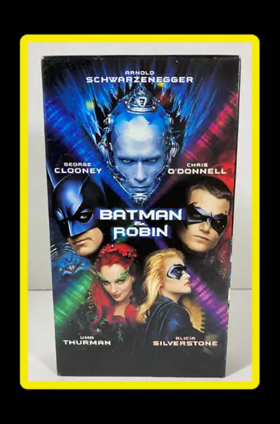 Selling factory sealed Vintage VHS Movies. VHS movie names are listed below with price. (1) Batman v...