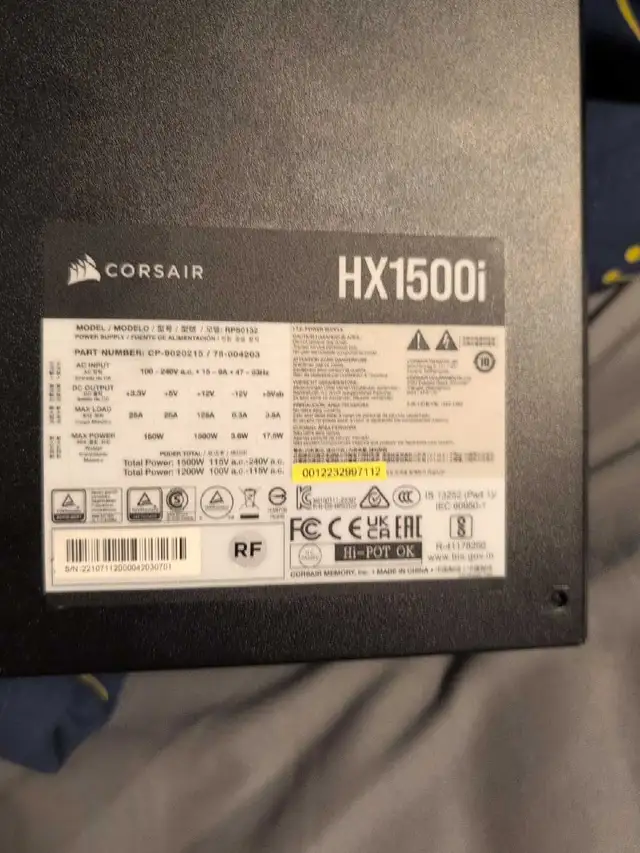 1500 wat psu Platinum grade Corsair 1500i584200067860418561