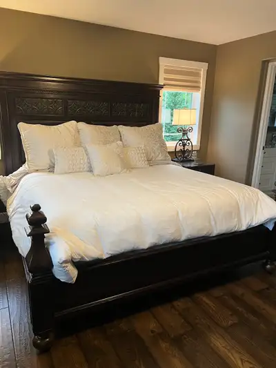 Solid wood king bedframe  - $1,200 obo, View more