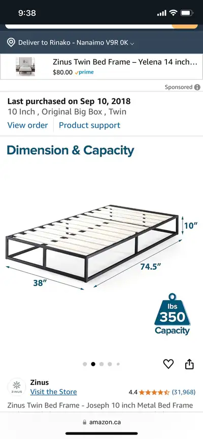 twin platform bed frame zinus , View more