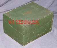 ORIGINAL GREEN, YELLOW PAINTED, & DECORATED BOX, c1860's