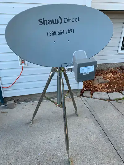 Shaw Satellite Dish and Tripod, View more