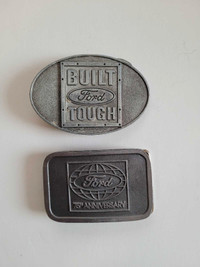 Vintage Ford Built Tough and 75th Anniversary Buckles
