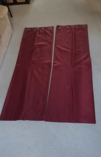 Burgundy curtain panels