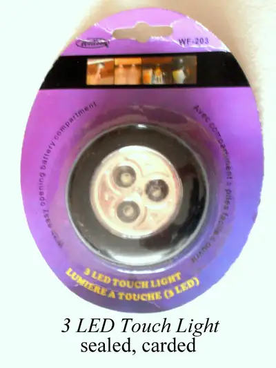 3- LED Push Touch Light Mini Round, wireless, portable, View more