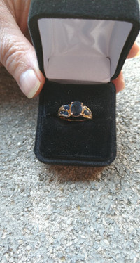 Ladies Stamped 10K Blue Sapphire Ring. In as new condition.