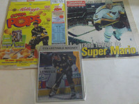 3 ARTICLES DE HOCKEY DE MARIO LEMIEUX PITTSBURGH PENGUINS