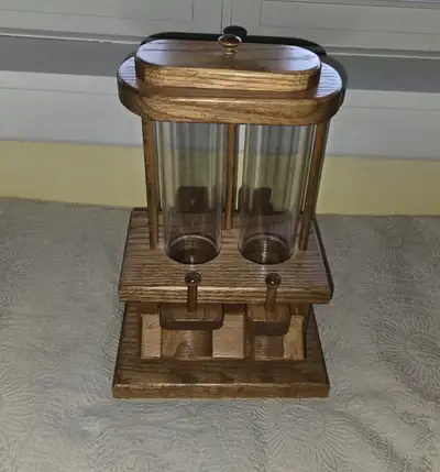 Candy Dispenser made by Mennonite craftsmen of real red oak, View more