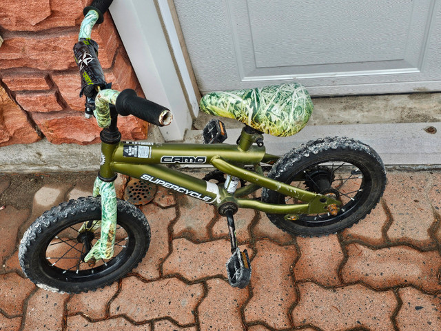 Supercycle Camo Kids Bike, 12-in, Green in Kids in Sudbury