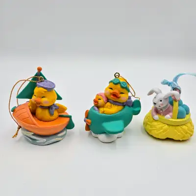 Easter Hanging Ornaments Duck Boat Chick Plane Rabbit Basket Egg, View more