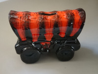 Vintage Rare Canuck Pottery Conestoga Wagon Bank Drip Glaze