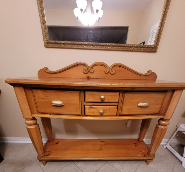 Solid Wood 4-drawer Hutch-$75 OBO in Dining Tables & Sets in Mississauga / Peel Region - Image 3