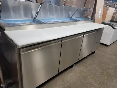 Brand New 94" Triple Door Refrigerated Pizza Prep Table, View more