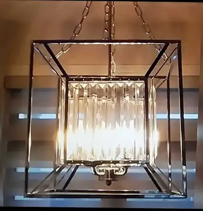 Chrome and Crystal Chandelier, View more