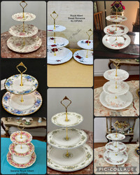 100 different patterns of Royal Albert two & three tier cake sta