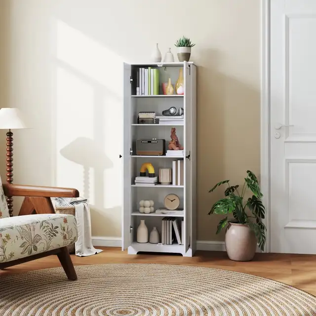 Tall 67" Farmhouse Pantry Cabinet with 2 Doors in Bookcases & Shelving Units in Markham / York Region - Image 9