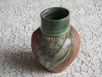 Very Unique Pottery Vase--Signed