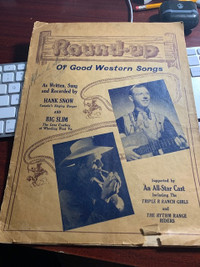 Round-Up of Good Western Songs -  Hank Snow & Big Slim Rare Book