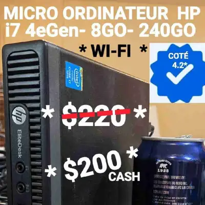 MICRO ORDINATEUR HP- i7 4eGen- 8GO- 240GO*SSD, View more