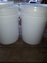 5 Gallon Food Grade Buckets with lids.