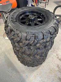 ATV TIRES WITH RIMS. Like New Condition! Size in Description