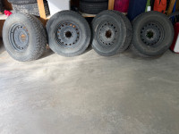 17x8 steel rims with worn winter tires