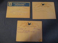 3 RARE TELEGRAPHS-1930'S-C.N.-C.P.-TELEGRAM-KRAVATSKY-ALBERT