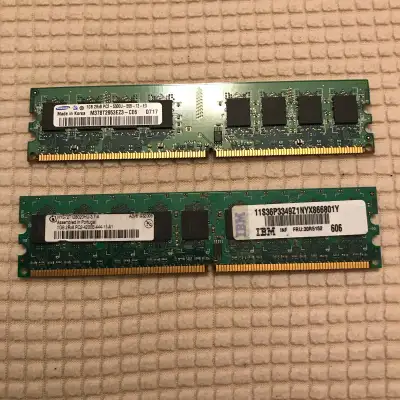 Computer RAM 1GB PC2 DDR2 Samsung and IBM Sticks, View more