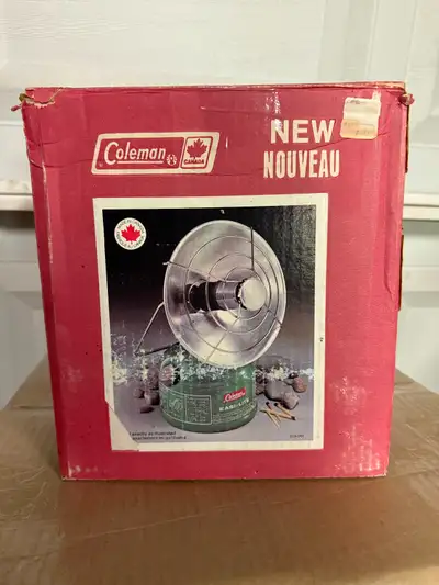 Coleman heater model is a 519. These were only made for a few years and this one looks brand new but...