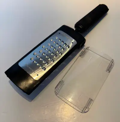 Microplane adjustable coarse grater-Pampered Chef & food holder, View more