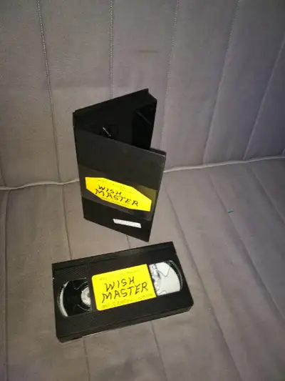 vintage VHS tape... Selling as a blank tape..........Wes Craven Presents...WISH MASTER...1997.. Demo...