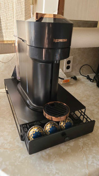 Nespresso coffee machine and pod storage 