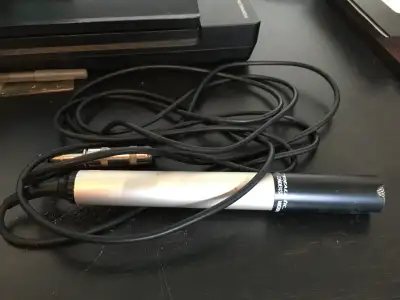 Radio Shack/Realistic Condenser Microphone • takes AA battery • has big jack for amplifier and long...