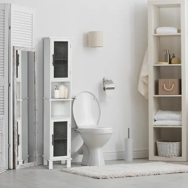 13.25"W x 11.75"D x 69.5"H Tall Bathroom Cabinet, White in Home Décor & Accents in Markham / York Region - Image 3