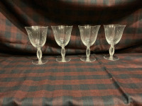 Set of 4 Lalique “Fontainebleau” large goblets