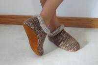 Handmade Alpaca Slippers (small - fits women's size 7-8)