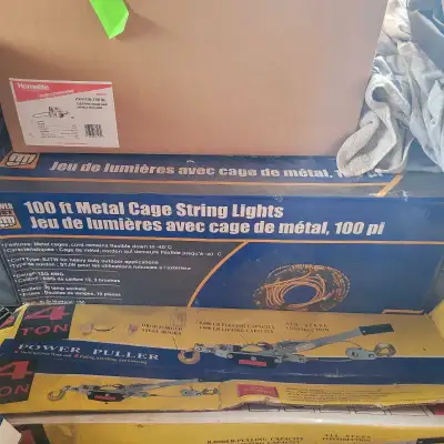 100 ft cage metal cage string lights. $99.00 OBO. please call Mike at 780 916 7606