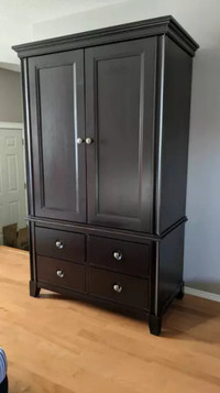 Durham Solid Maple Armoire 46" x 25" x 78" (Like New)