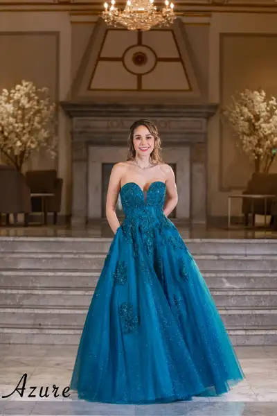 AZURE Prom dress (style #A7007) from the Spring 2023 line which was purchased from Primrose Lane Tea...