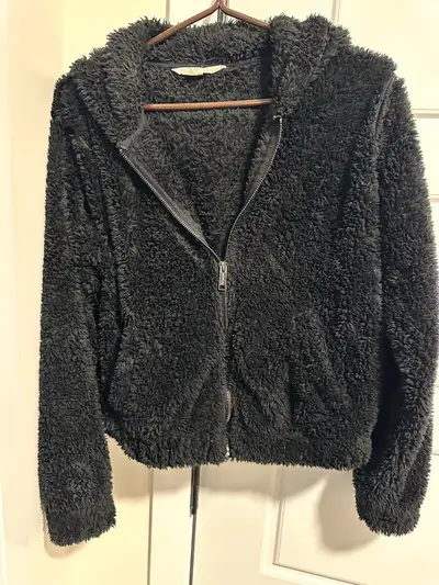 LADIES BLACK SHERPA JACKET , View more