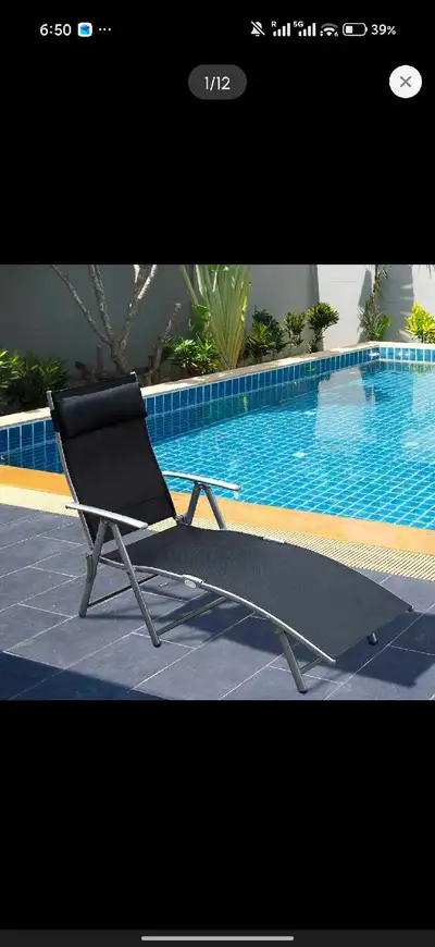 Heavy-duty Adjustable Folding Reclining Chair Outdoor Patio Chai, View more