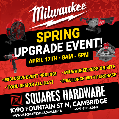 Milwaukee Tools Spring Upgrade Event at Squares Hardware, View more