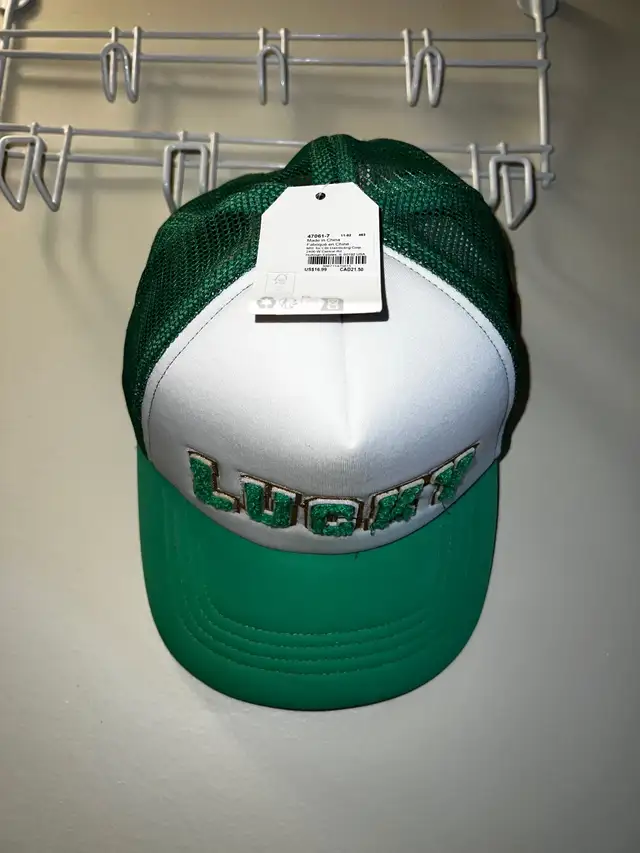Lucky Green & White Trucker Hat - New with Tags63749433771777121