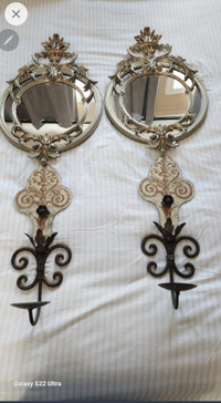 Mirror and candleholders set
